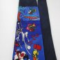 LOONEY TUNES MARVIN BUGS SILVESTER TAZ BLACK BLUE Neck Tie Men Designer Tie EUC