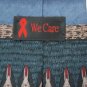 #1A WE CARE NECKTIE RED RIBBION BLUE GREEN TAN RED MEN NECK TIE