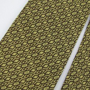 Vintage Wemlon Wembley Texture Gold Brown 60s Men Neck Tie Necktie  #EV