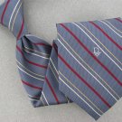 Vtg Christian Dior Monogram Skinny Stripe Gray Red Gold Men 70s Neck Tie V-4 EVC