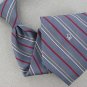 Vtg Christian Dior Monogram Skinny Stripe Gray Red Gold Men 70s Neck Tie V-4 EVC