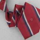 Vtg Christian Dior Monogram Narrow Stripe Blue Red Gold Men 70s Neck Tie V-4 EVC