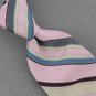 Rare Vtg Winfield Stripe Pink Gray Yellow Narrow 60s 70s Mens Neck Tie #V-4 EVC