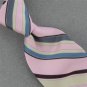 Rare Vtg Winfield Stripe Pink Gray Yellow Narrow 60s 70s Mens Neck Tie #V-4 EVC