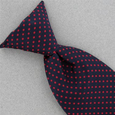 Vtg Wemlon Wembley Clip On Snap On Micro Dots Black Red  60s 70s Neck Tie #V-4