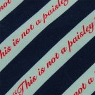 JOE BOXER This is Not a Paisley WHITE STRIPE NECK TIE Men Designer Tie EUC