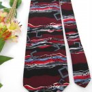 NWT J T  BECKETT STRIPE SQAURES RED MAROON BLACK Neck Tie Men Designer Tie EUC
