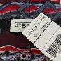 NWT J T BECKETT STRIPE SQAURES RED MAROON BLACK Neck Tie Men Designer Tie EUC