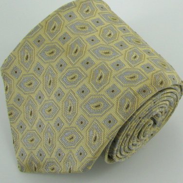 #1A Robert Talbott Best of Class Paisley Square Silver Yellow Woven Neck Tie