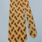 59" Long JoS A BANK RECTANGLE DIAMOND YELLOW GRAY NECK TIE Men Designer  EUC