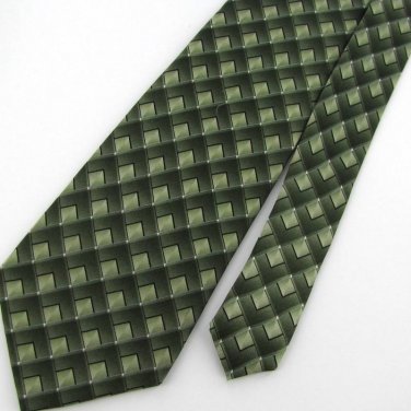 New ARROW STRIPE SQUARE GREEN BLACK SKY-BLUE SILK Neck Tie Men Designer Tie EUC
