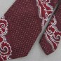 Vintage Wemlon Wembley Maroon Floral Texture 60's 70's 1970 Men's Neck Tie #EV