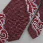 Vintage Wemlon Wembley Maroon Floral Texture 60's 70's 1970 Men's Neck Tie #EV