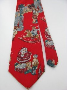 #1A NEW REED ST JAMES USA Christmas Santa  TOYS KID GRAY RED   Necktie Tie