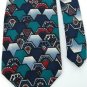 #1A GUY LAROCHE TEAL BLUE RED WHITE SILK MEN NECK TIE Corbata Cravatta