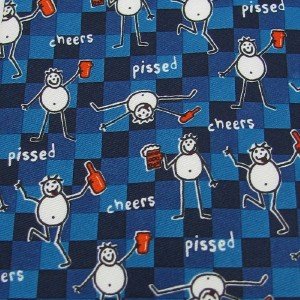 #1A New PURPLE RONNIE  CHEERS PISSED Man Checkered SKY NAVY WHT ORANGE NECK TIE