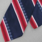 Vtg Wemlon Wembley Texture Stripe Navy Red 60's 70's 1970 Men's Neck Tie #VE