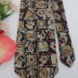 CLUB FELLOW CHECKERED BLUE OLIVE RED SILK Men Neck Tie Men Designer Tie EUC #5f2
