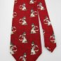#1A ST. NICKS TIE SHOP CHRISTMAS SANTA SNOW MAN RED WHITE GREEN  SILK NECK TIE