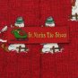 #1A ST. NICKS TIE SHOP CHRISTMAS SANTA SNOW MAN RED WHITE GREEN  SILK NECK TIE