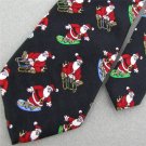 #1A New Christmas Santa Snow Holiday Skate Board Ornament Boy's Silk Neck Tie