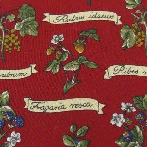 #1A LANDS' END USA BLUE BERRY FLORAL RED GREEN  BROWN Men Silk Neck Tie Necktie