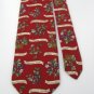 #1A LANDS' END USA BLUE BERRY FLORAL RED GREEN  BROWN Men Silk Neck Tie Necktie