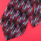 59 1/2" J Garcia Paris In The Rain  Maroon Geometric Neck Tie Men Designer EUC