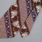 Kipper Horse Head Houndstooth Horn Brown Blue Texture 60s 70s Men Neck Tie #V-4