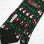 New Holiday Tradtions Christmas Santa Snow Man Tree Ornament Black Neck Tie 7614