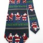 #1A New HOLIDAYS Christmas Santa Holiday Ornament NAVY GREEN RED  Necktie Tie