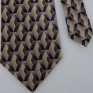 New ARROW BROWN TAN BEIGE DIAMOND ART DECO MEN NECK TIE Men Designer Tie EUC