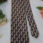 New ARROW BROWN TAN BEIGE DIAMOND ART DECO MEN NECK TIE Men Designer Tie EUC