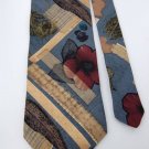 J T BECKETT GRAY KHAKI MAROON FLORAL SILK MEN NECK TIE Men Designer Tie EUC