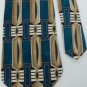 #1A L'HOMME OVALS TEAL BROWN BLUE WHITE SILK MEN NECK TIE