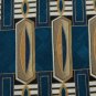 #1A L'HOMME OVALS TEAL BROWN BLUE WHITE SILK MEN NECK TIE