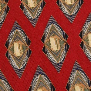 #1A J.Z. RICHARDS OVALS RED YELLOW BROWN SILK MEN NECK TIE