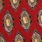 #1A J.Z. RICHARDS OVALS RED YELLOW BROWN SILK MEN NECK TIE