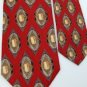 #1A J.Z. RICHARDS OVALS RED YELLOW BROWN SILK MEN NECK TIE