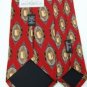 #1A J.Z. RICHARDS OVALS RED YELLOW BROWN SILK MEN NECK TIE