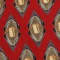 #1A J.Z. RICHARDS OVALS RED YELLOW BROWN SILK MEN NECK TIE