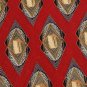 #1A J.Z. RICHARDS OVALS RED YELLOW BROWN SILK MEN NECK TIE