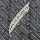JOSEPH ABBOUD FLOWER STRIPE GRAY BLUE TAN Silk Men Neck Tie Men Designer Tie EUC