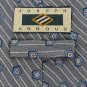 JOSEPH ABBOUD FLOWER STRIPE GRAY BLUE TAN Silk Men Neck Tie Men Designer Tie EUC