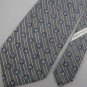 JOSEPH ABBOUD FLOWER STRIPE GRAY BLUE TAN Silk Men Neck Tie Men Designer Tie EUC