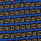#1A SKITTI D'ARFORS HOLY BLUE GOLD BLACK SILK MEN NECK TIE