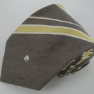 #1A Vintage Cardin Pierre Cardin Stripe DimGray Gold White Men Neck Tie Necktie