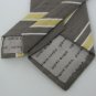 #1A Vintage Cardin Pierre Cardin Stripe DimGray Gold White Men Neck Tie Necktie