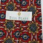 #1A USA Seller ?? BILL BLASS CHECKERED RED BROWN BLUE SILK TIE NECKTIE
