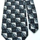 JONES NEW YORK BLACK GRAY SILVER SHIRT/SUIT NECK TIE Men Designer Tie EUC